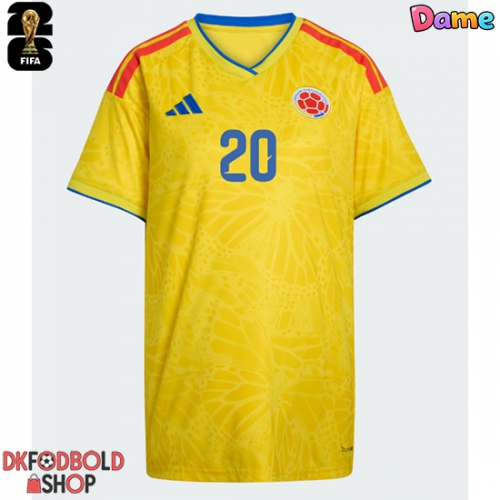 Colombia Juan Fernando Quintero #20 Hjemmebanetrøje Dame VM 2026 Kort ærmer